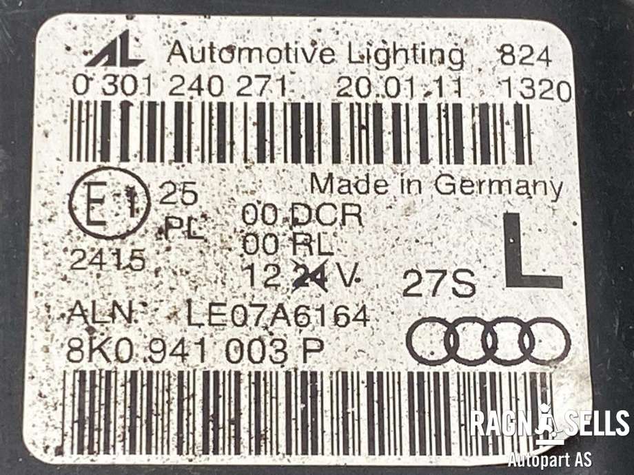 Frontlykt venstre xenon til Audi A4 2007-2014 (Type IV) (B8) (B8) (AUTOMOTIVE LIGHTNING|8K0 941 029 AQ|8K0 941 003 P|8K0941597C| 8K0907472A)