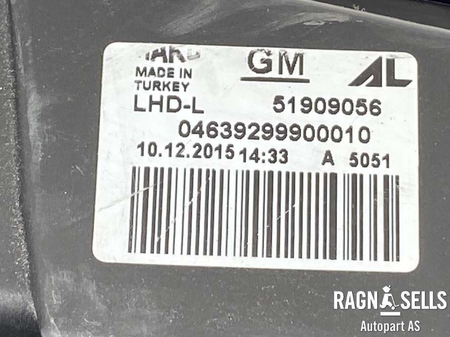 Frontlykt venstre halogen til Opel Combo D 2012-2018  (1216704|51909056|)
