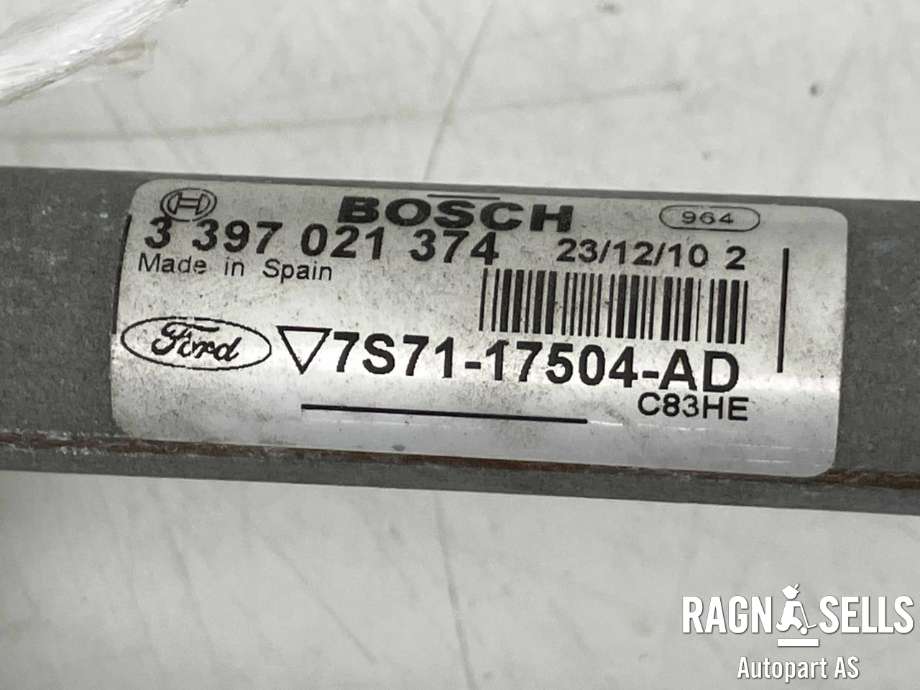 Viskermotor frontrute komplett m/overføring til Ford Mondeo 2011-2014 (Type IV, Fase 2)  (BOSCH|7S71-17K484-AD||1694757|7S71-17508-AB|3397021374|0390243069)
