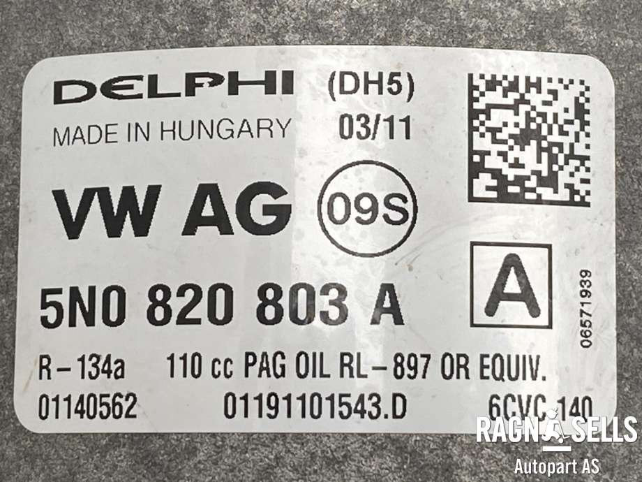 Aircondition kompressor til VW Golf, Plus/Cross 2009-2013 (Fase 2)  (5NO820803A|)