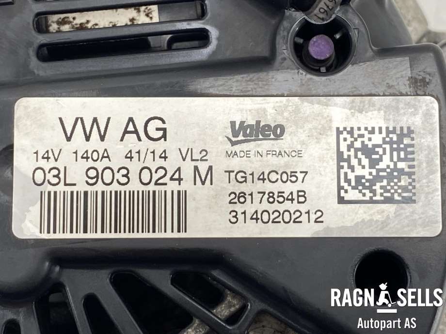 Dynamo diesel til VW Caddy 2010-2015 (Type III, Fase 2)  (03L903024M|03L903024MX|04B903023B|04B903023BX|04B903023D|04B903023DX|TG14C057|2617854A)