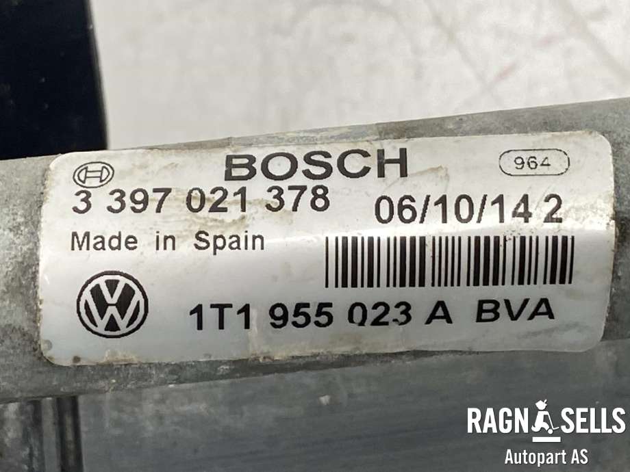 Viskermotor frontrute komplett m/overføring til VW Caddy 2010-2015 (Type III, Fase 2)  (1T1955023A| 2K1 955 023 J|1T19955119A|)