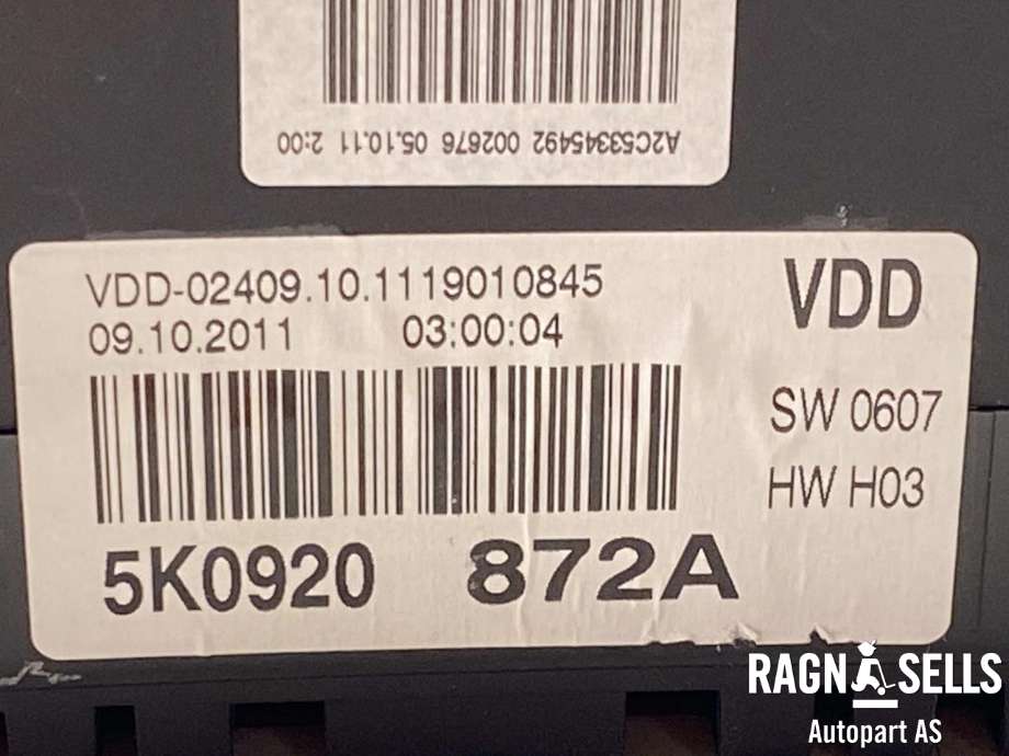 Instrumentpanel til VW Golf VI 2008-2012  (F 5K0 920 872 A|)