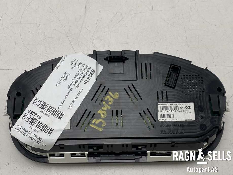 Instrumentpanel til Renault Megane 2009-2016 Type III (248100342R|)
