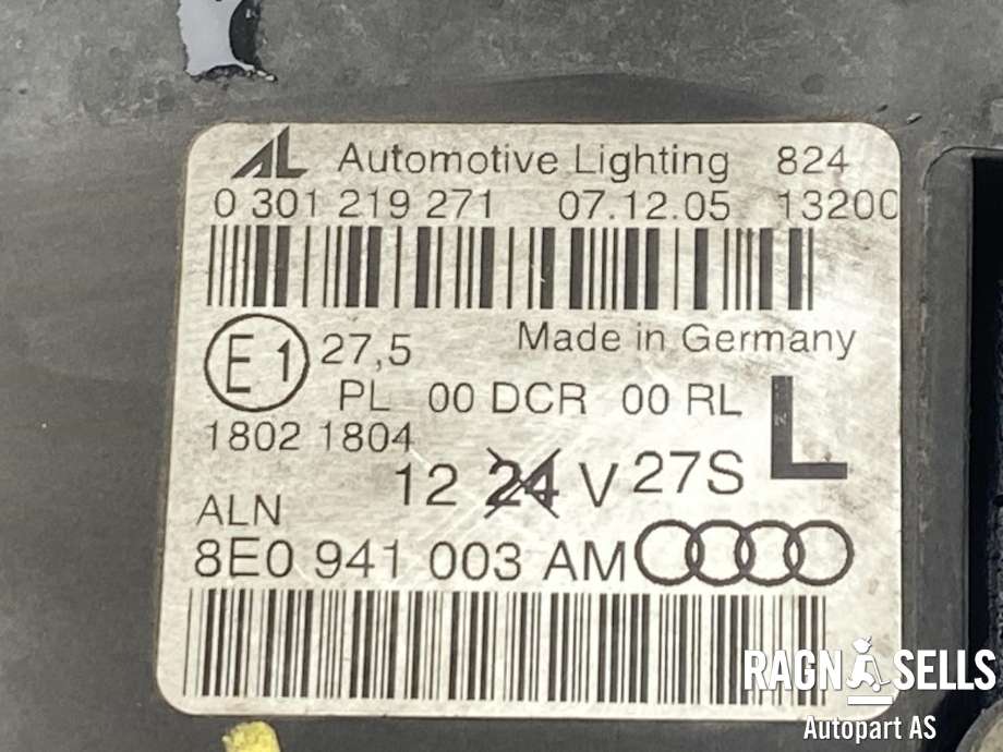 Frontlykt venstre xenon til Audi A4 2004-2008 (Type III) (B7) (B7) (8E0 941 029 AS|)