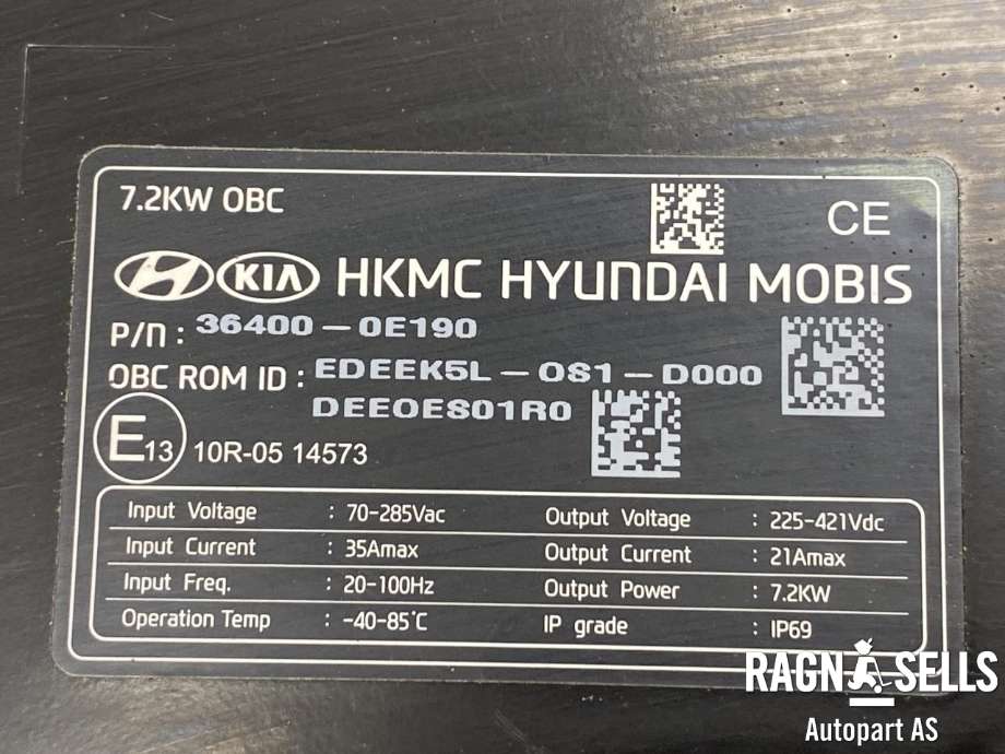 Batterilader (OBC - On Board Charger) til Kia Niro 2016-2021  (364000E190|)