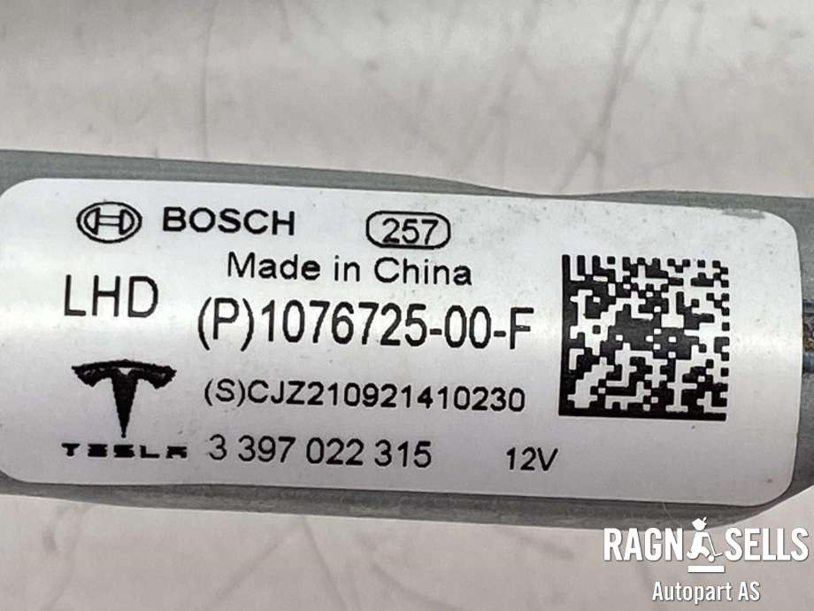 Viskermotor frontrute komplett m/overføring til Tesla Model 3 2018-2023 (Fase 1)  (107672500F|)
