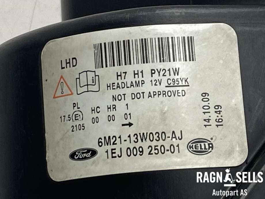 Frontlykt venstre halogen til Ford S-Max 2006-2010 (Type I, Fase 1)  (6M21-13W030-AL|6M21-13W030-AJ|1791506)