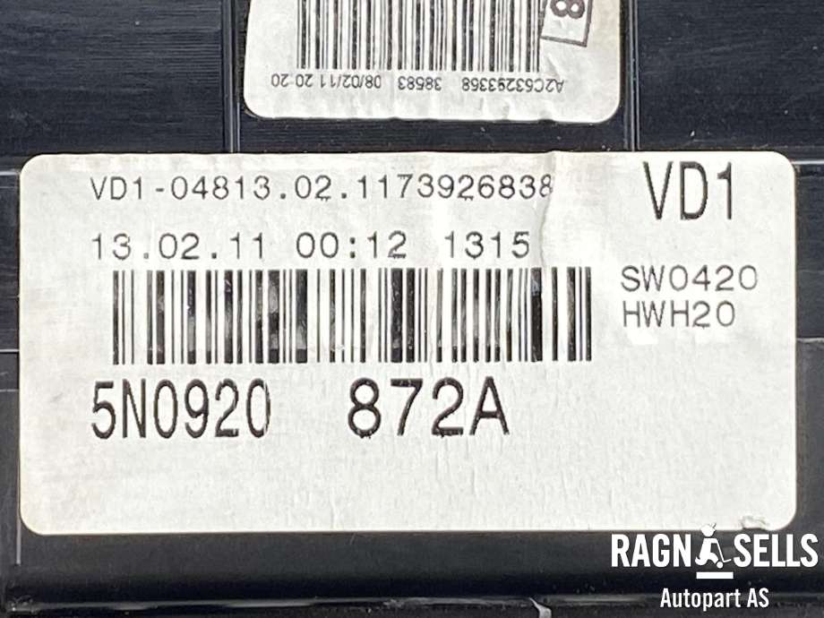 Instrumentpanel til VW Tiguan 2007-2011 (Type I, Fase 1)  (5N0920872A|)