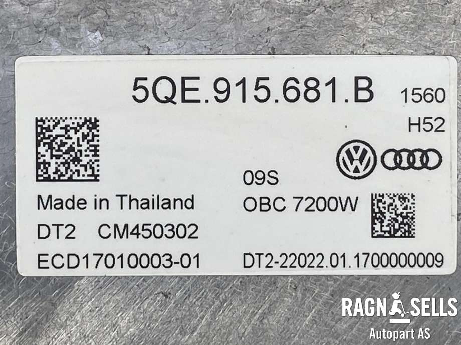 Batterilader (OBC - On Board Charger) til VW e-Golf 2017-2020 (Fase 2)  (5QE915681B|)