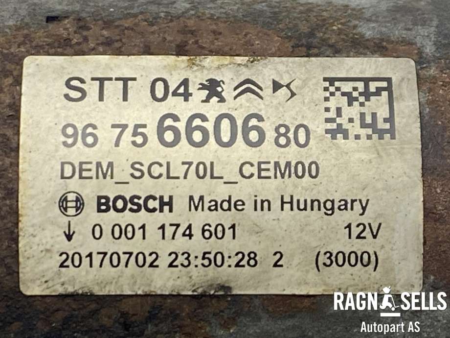 Starter diesel til Citroën Berlingo 2015-2019 (Type II, Fase 2)  (9675660680|)