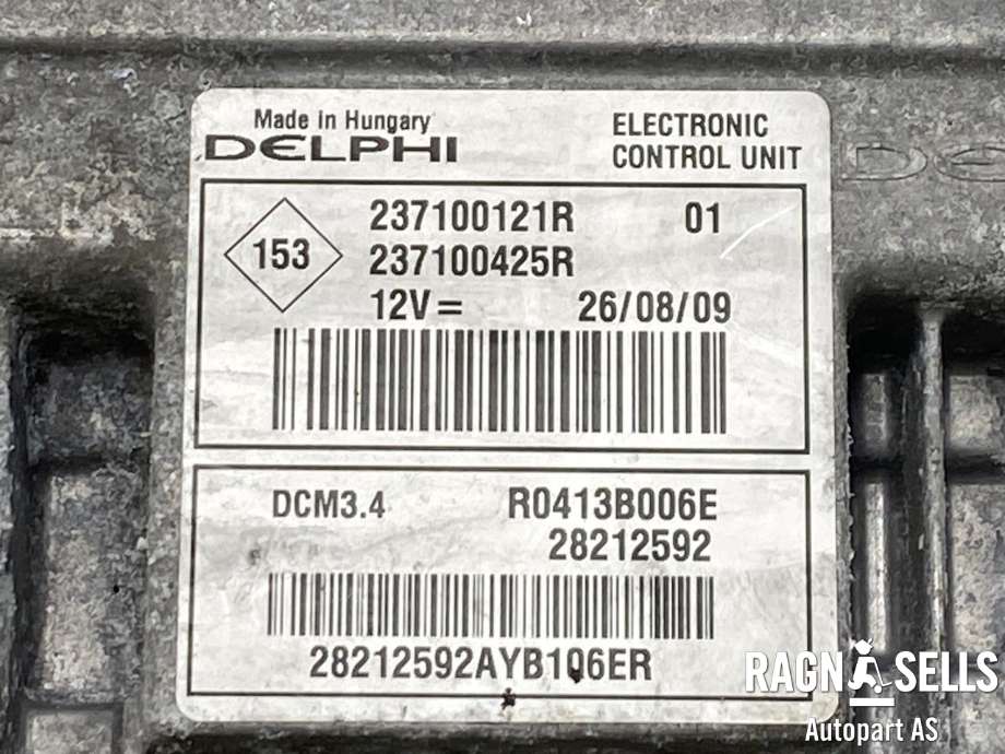Styreenhet motor til Renault Megane 2009-2016 Type III  (DELPHI|237100425R|237100121R|)