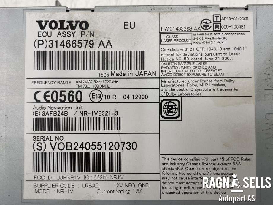 Bilstereo navigasjon til Volvo V40 2012-2019  (36050657|31466579|)