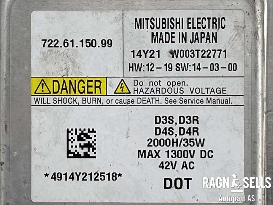 Styreenhet xenon/ballast til Volvo V40 2012-2019  (31335777||W003T22771)