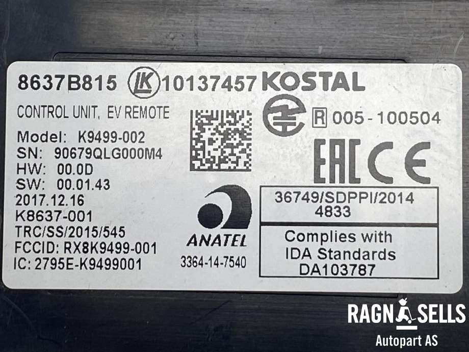 Styreenhet diverse til Mitsubishi Outlander 2015-->> (Type III, Fase 2)  (K9499002|)