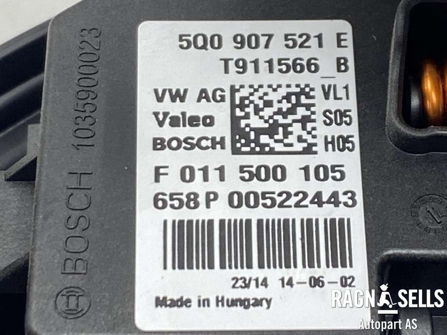 Varmeapparat motor til VW e-Golf 2014-2017 (Fase 1)  (BOSCH|5Q1 819 021 E|5Q0907521E|5Q0 907 521 C)