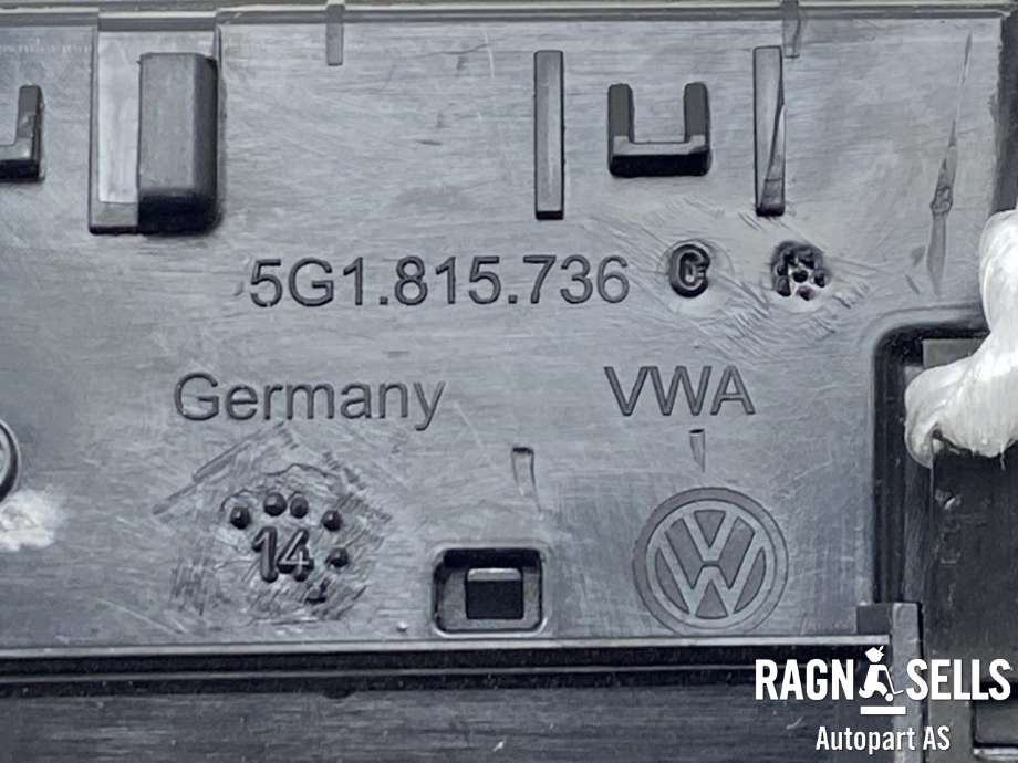 Dashbord friskluftdyse til VW e-Golf 2014-2017 (Fase 1)  (5G1815736C|)