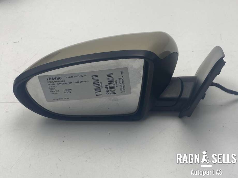 Speil venstre til Nissan Qashqai 2007-2010 (Type I, Fase 1)  (96302JD92A|96302BR74A|)