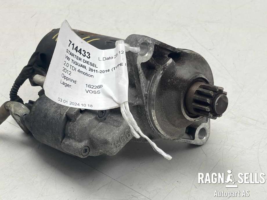 Starter diesel til VW Tiguan 2011-2016 (Type I, Fase 2)  (02E 911 024 H|02E 911 024 C|02E 911 024 CX)