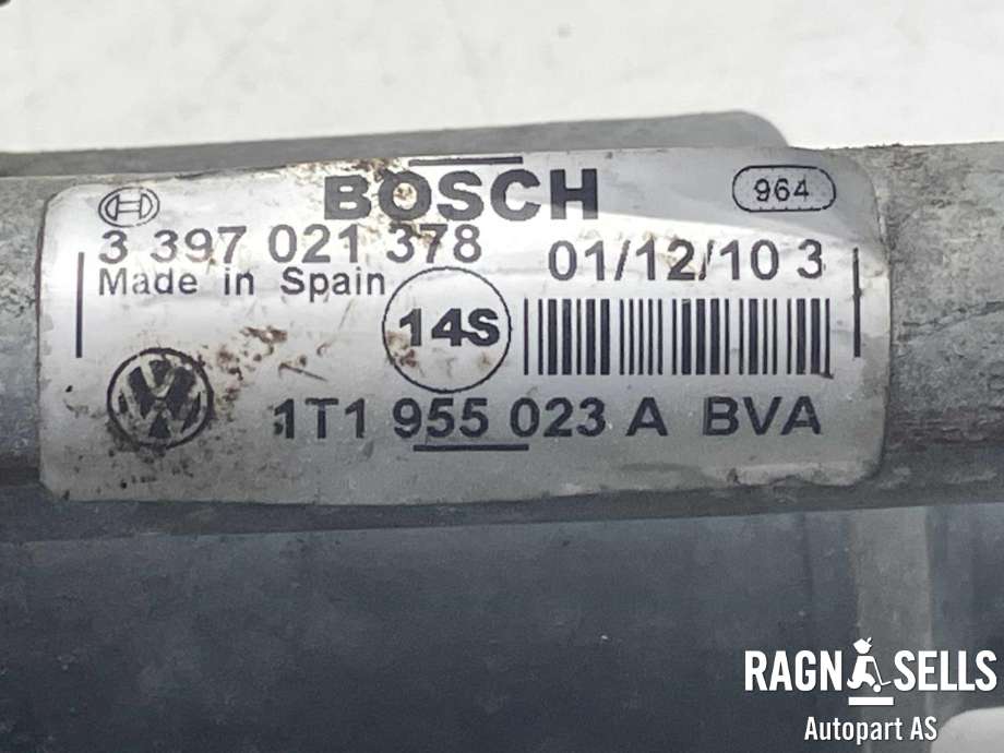 Viskermotor frontrute komplett m/overføring til VW Caddy 2010-2015 (Type III, Fase 2)  (1T1 955 023 A|2K1 955 023 J|)