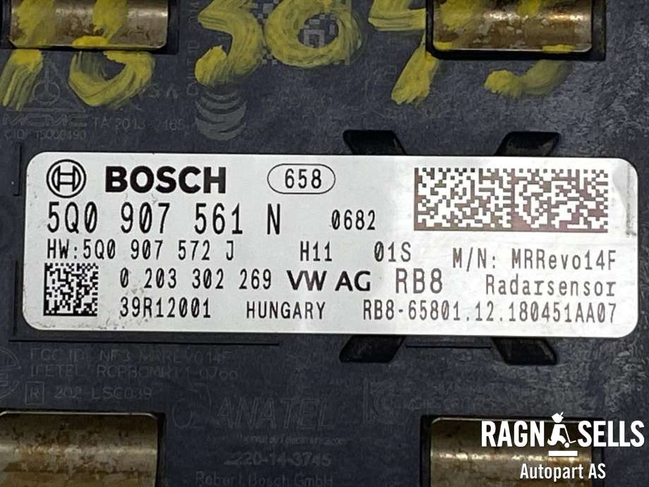 Sensor radar til VW e-Golf 2017-2020 (Fase 2) (BOSCH|5Q0907561N|)