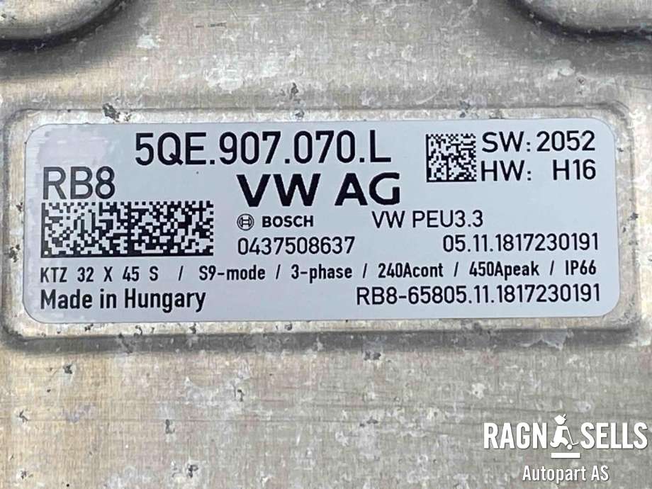 Inverter elbil til VW e-Golf 2017-2020 (Fase 2)  (BOSCH|5QE907070L|)