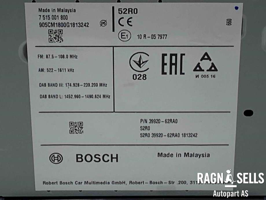 Bilstereo navigasjon til Suzuki Ignis 2016-->> (Type II)  (3992062RA0|)