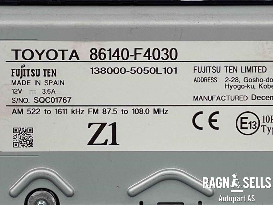 Bilstereo navigasjon skjerm til Toyota C-HR 2016-->>  (86140F4030|1380005050L101|)