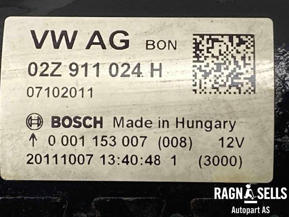 Starter diesel til VW Polo 2009-2014 (Type V, Fase 1)  (BOSCH|02Z 911 024 H|02Z 911 021 H|02Z911021C|02Z911021K|02Z911023S|02Z911023T|02Z911024A|02Z911024B|02Z911024L)