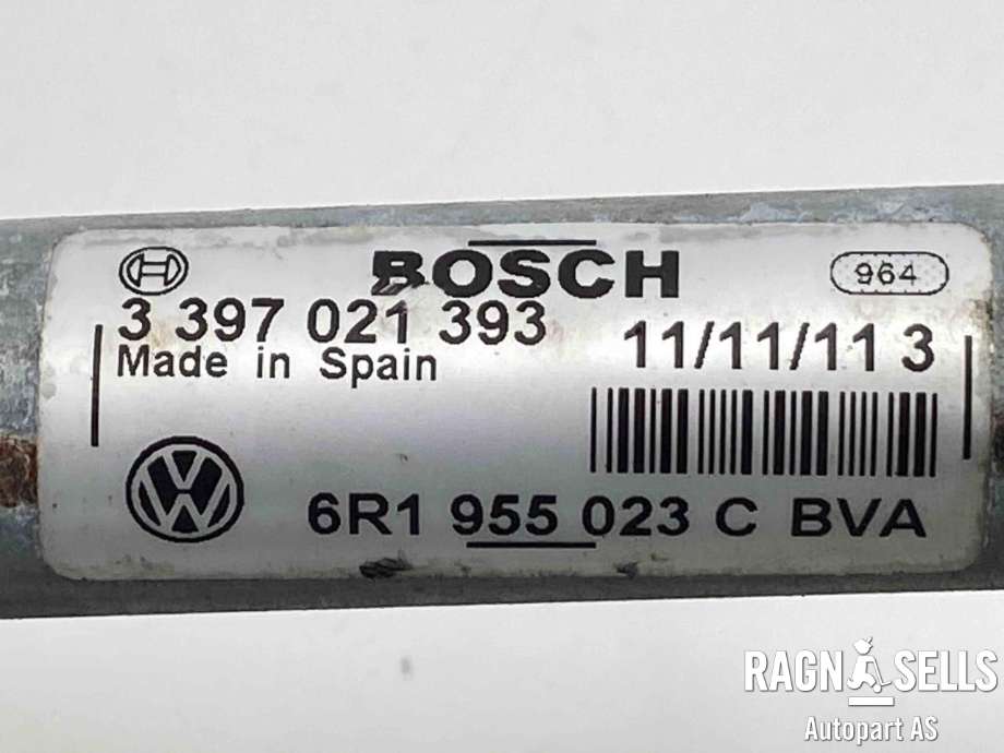 Viskermotor frontrute komplett m/overføring til VW Polo 2009-2014 (Type V, Fase 1)  (6R1 955 023 C|)