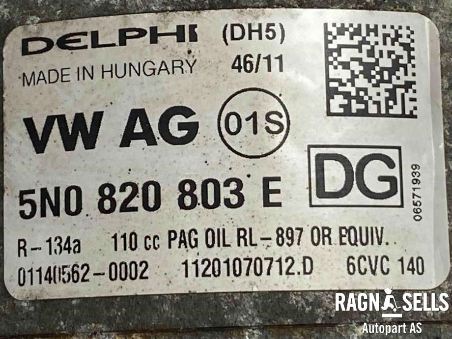 Aircondition kompressor til VW Polo 2009-2014 (Type V, Fase 1)  (DELPHI|5N0 820 803 C|5K0 820 803 L|5K0 820 803 K)