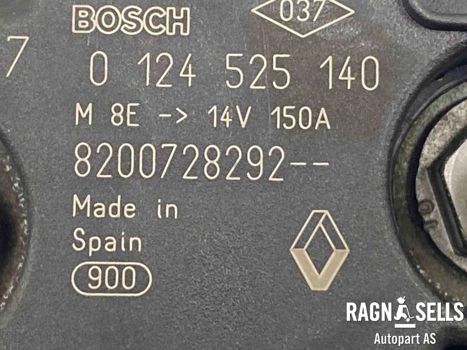 Dynamo diesel til Nissan Qashqai 2007-2010 (Type I, Fase 1)  (BOSCH|2310000Q2J|8200728292|0124525140|8200390667|8200992211|23100-JD10A|23100-00Q0M|23100-00Q2J|23100-00Q2JEX|7711368355)