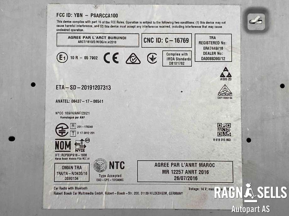 Bilstereo til Toyota Proace City 2020-->>  (9841575880|)