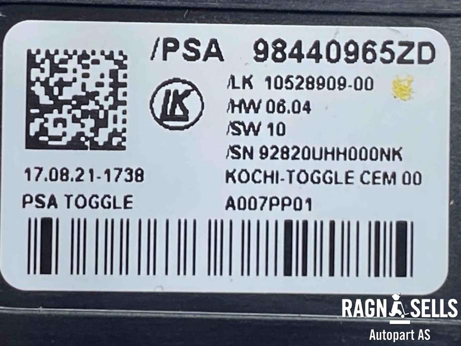Girstang/girvelger automat til Toyota Proace City 2020-->>  (SU001B3346|)
