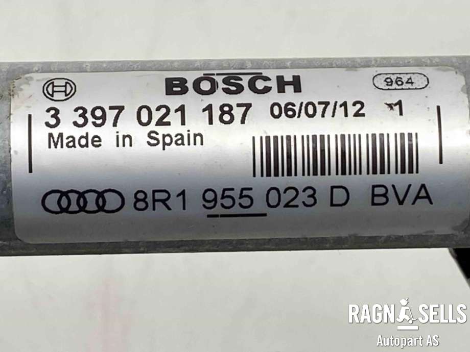 Viskermotor frontrute komplett m/overføring til Audi Q5 2008-2012 (Type I, Fase 1)  (8R1 955 023 D|)