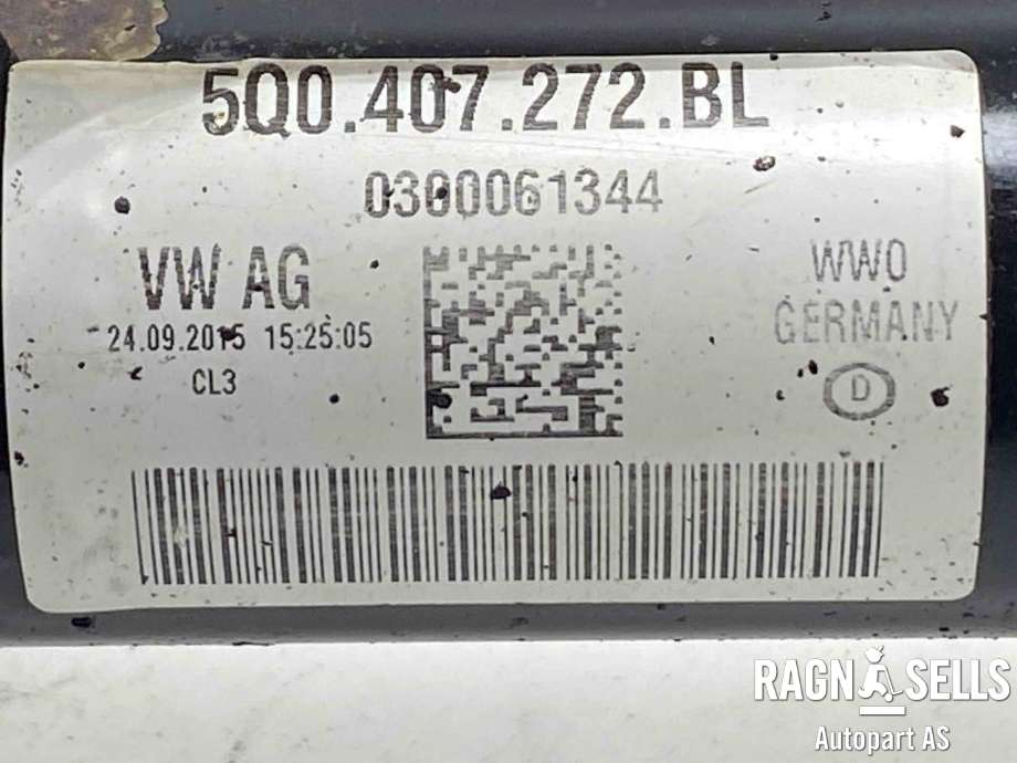 Drivaksel høyre foran, diesel/manuell til VW Caddy 2015-2020 (Type III, Fase 3)  (5Q0 407 272 BL|5Q0 407 272 FN|)