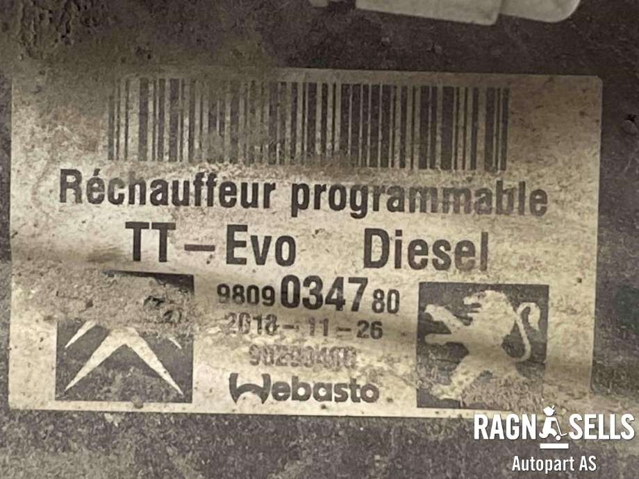Dieselvarmer til Peugeot Traveller 2017-->>  (98 090 348 80|9809034780|98 090 347 80)