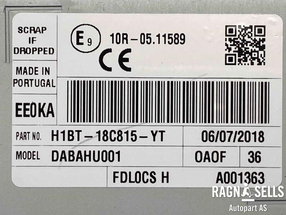 Bilstereo til Ford Fiesta 2017-->> (Type VII)  (H1BT-18C815-YV|H1BT-18C815-YT|2427747)