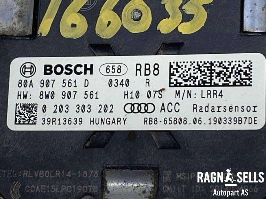 Sensor radar til Audi Q5 2017-->> (Type II)  (BOSCH|80A907561D|0203303202|)