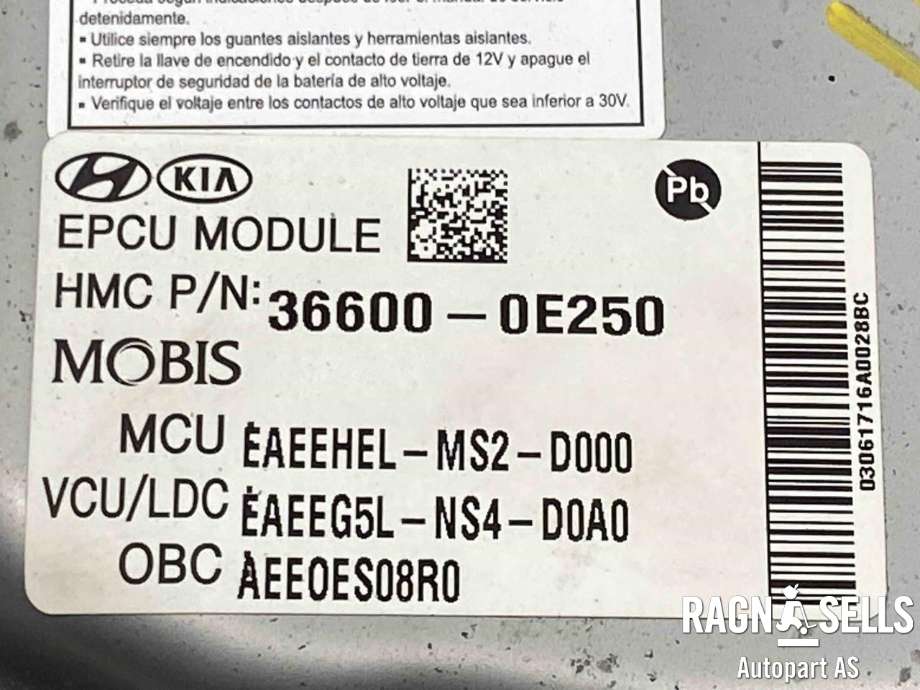 Batterilader (OBC - On Board Charger) til Hyundai Ioniq Electric 2016-2019 (Fase 1)  (366010E250|366000E250|)