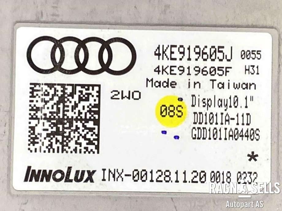 Bilstereo navigasjon betjeningspanel til Audi e-tron 2018-->>  (4KE 919 605 J|4KE 919 605 F|)