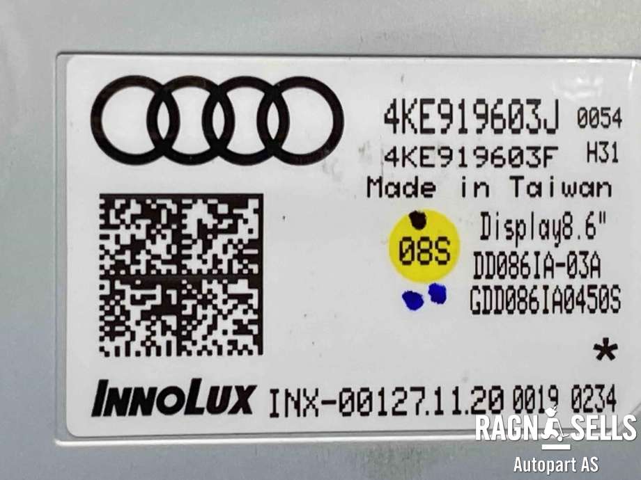 Bilstereo navigasjon skjerm til Audi e-tron 2018-->>  (4KE919603J|4KE919603F|)