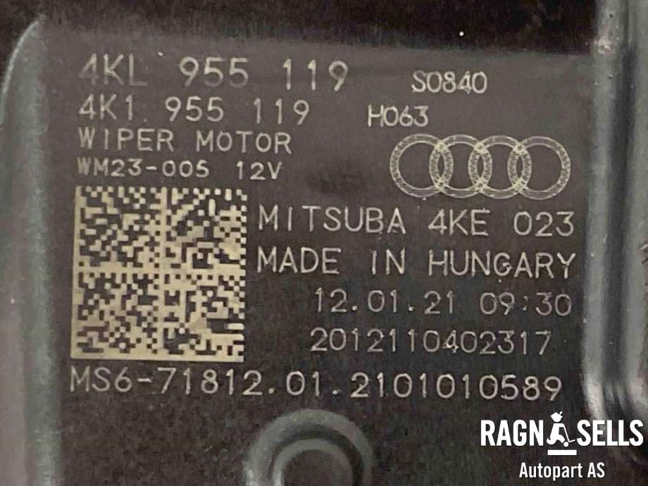 Viskermotor frontrute komplett m/overføring til Audi e-tron 2018-->>  (4KL 955 023|4KL 955 023 B|)