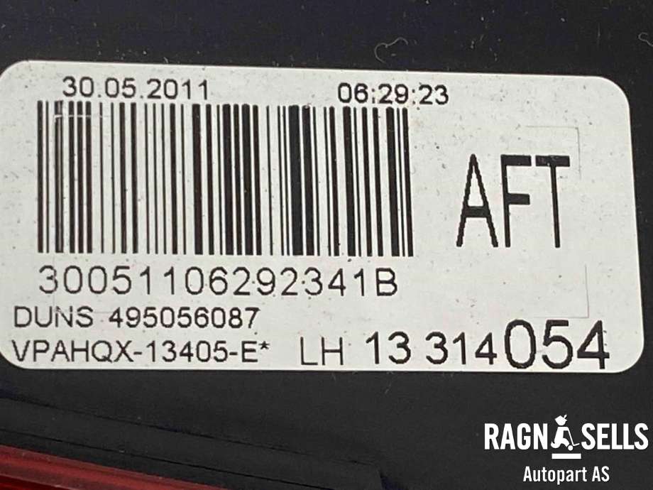Baklykt venstre indre til Opel Astra J 2010-2015  (1222427|13314054|)