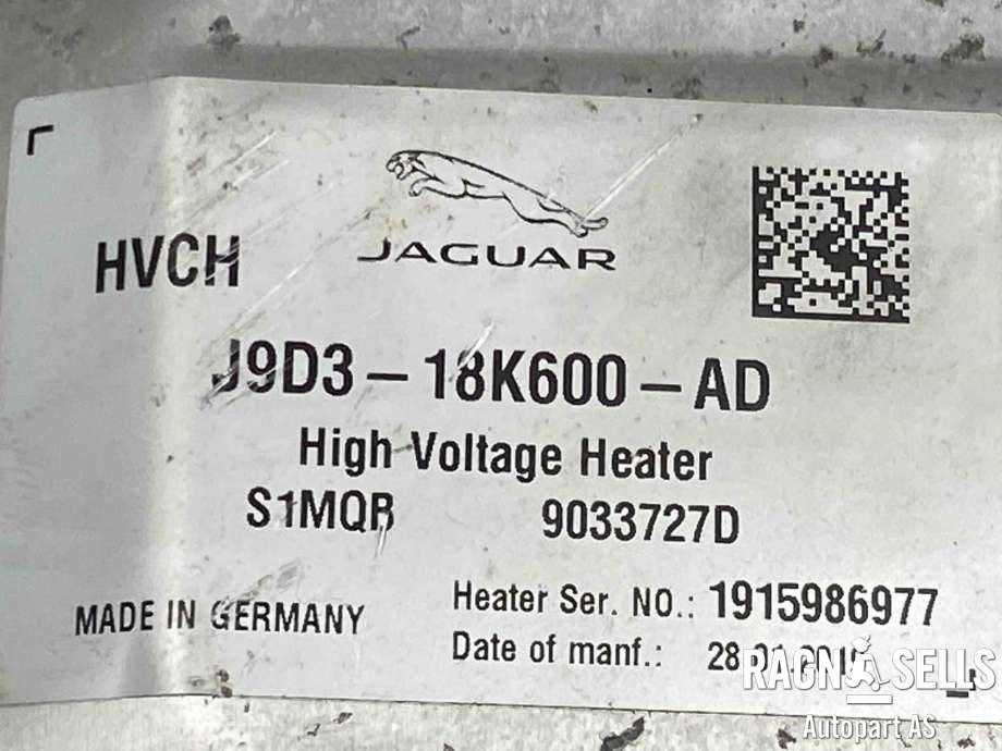 Batterivarmer/kjøl til Jaguar I-PACE 2018-->> (J9D318K600AD|)