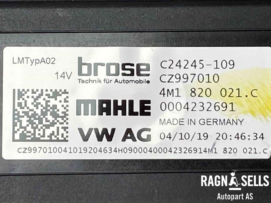 Varmeapparat motor til Audi Q5 2017-->> (Type II)  (MAHLE|4M1 820 021|4M1 820 021 C|)