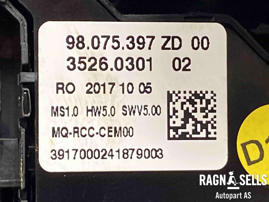 Bilstereo navigasjon skjerm til Toyota Proace 2016-->> (Type II)  (98075397ZD|9825031680|)