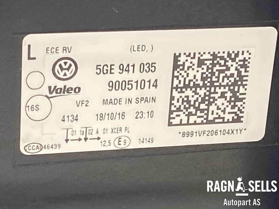 Frontlykt venstre full-LED til VW e-Golf 2017-2020 (Fase 2)  (5GE 941 773|)