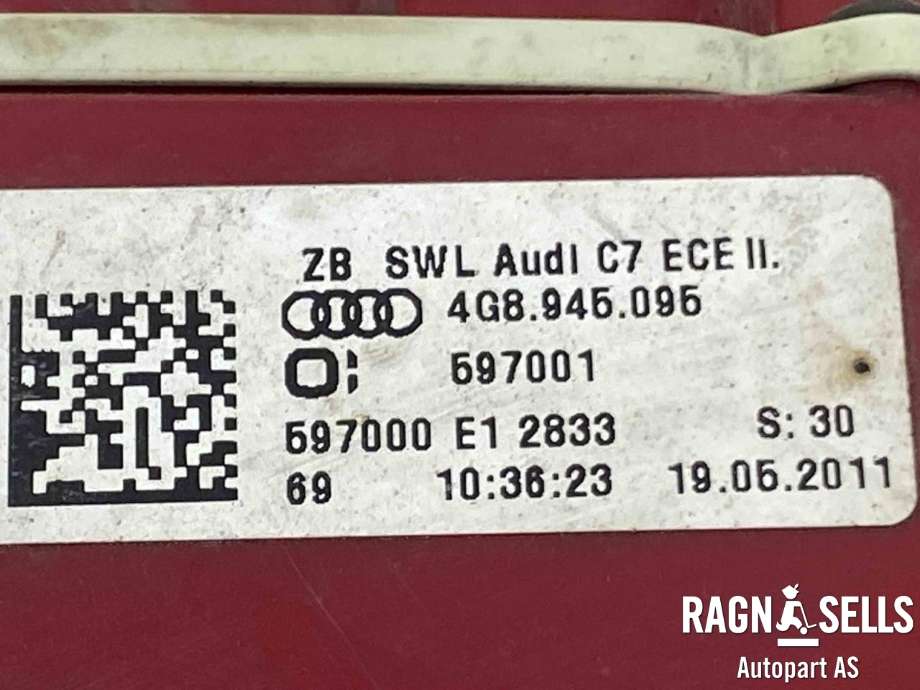 Baklykt venstre ytre til Audi A7 2010-2014 (Type I, Fase 1)  (4G8 945 095|)