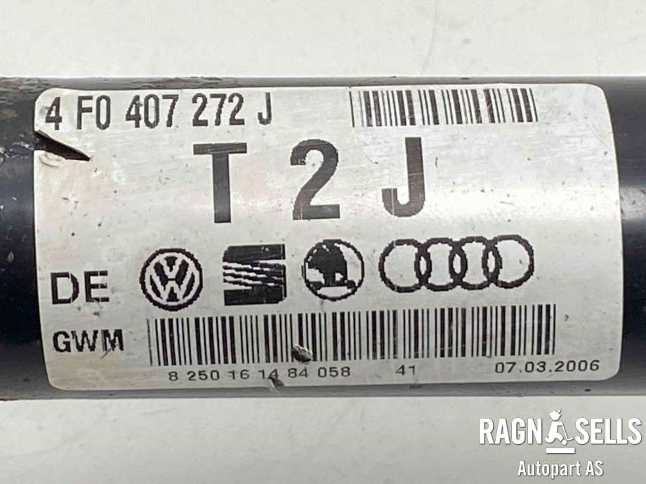 Drivaksel høyre foran, diesel/automat til Audi A6, Allroad 2006-2008 (Type II, Fase 1) (C6) (C6) (4F0407272J|4F0 407 272 J|4F0 407 452  X)